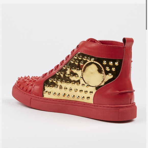 J75 ZOO STUDDED HIGH-TOP SNEAKER // RED - Picture 3 of 11